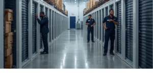 Well-organized storage facility with various unit sizes for residential and commercial storage needs